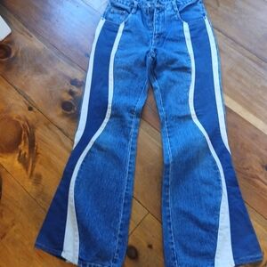 Modern Edge Jeans Flared , Stripe Inserts Size 7/8